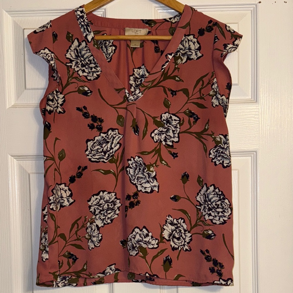 LOFT Mauve Floral Women's Blouse